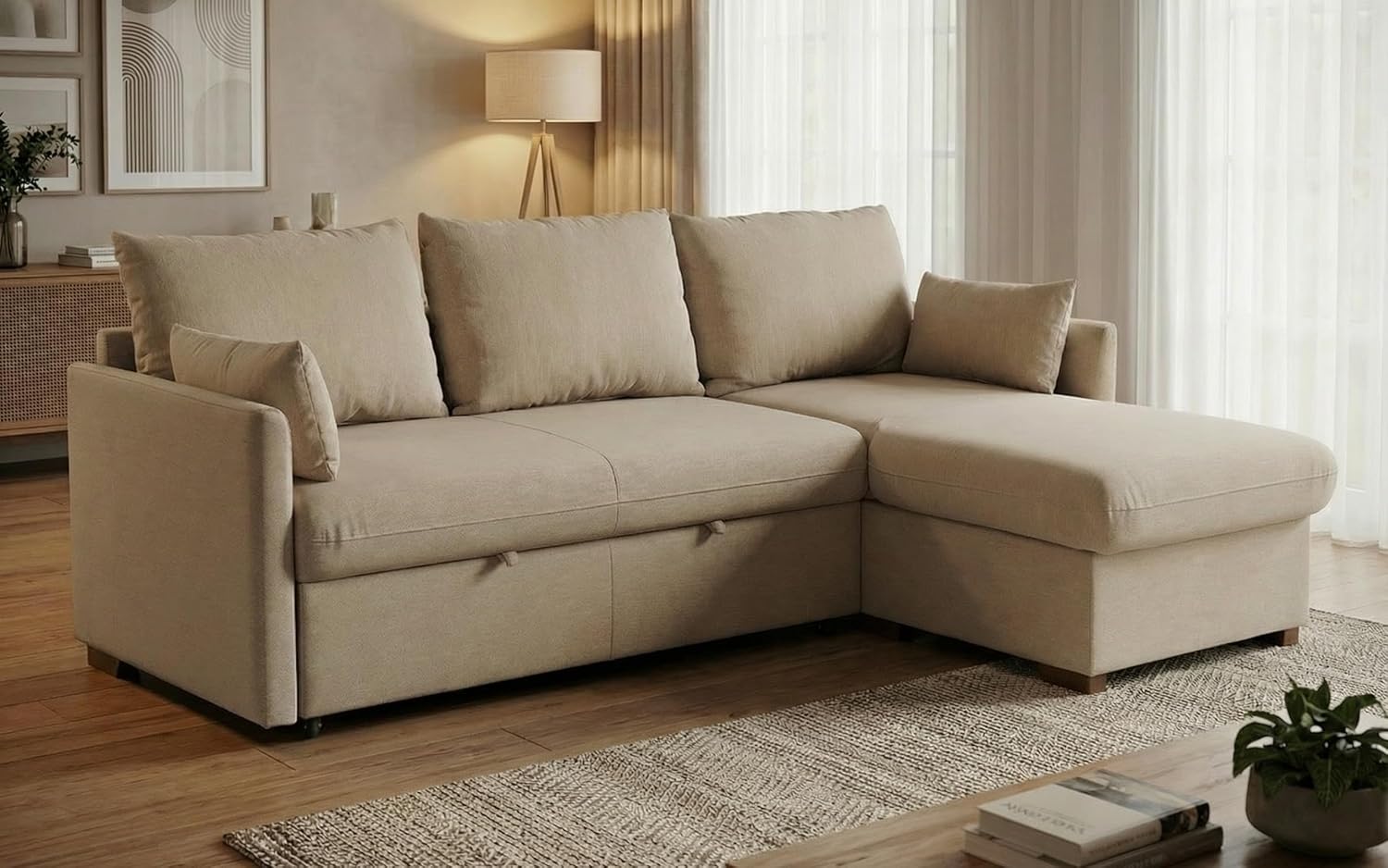 Sofa Cama 3 Plazas Chaise Longue Esquinero Reversible