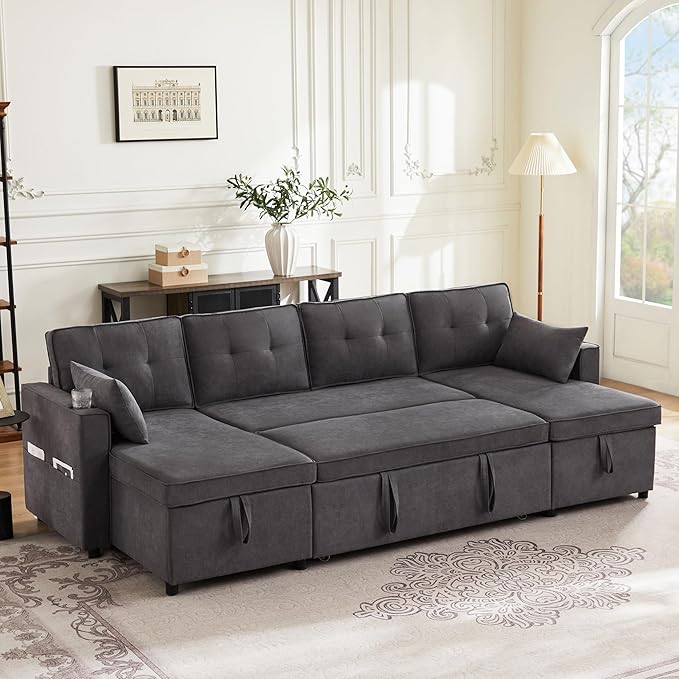Sofa Cama Esquinero 4 Plazas Chaise Longue Reversible Premium