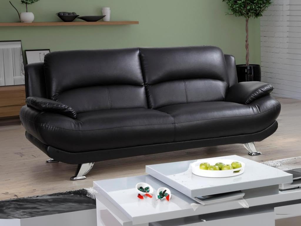 Sofá Fijo 3 plazas, Piel sintética