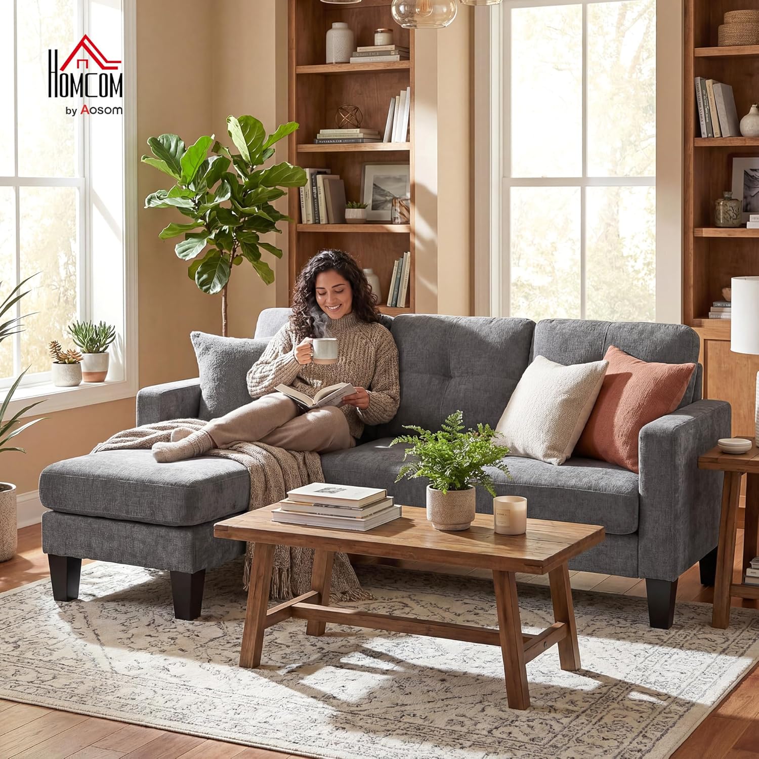 Sofa Chaise Longue Reversible de 3 Plazas