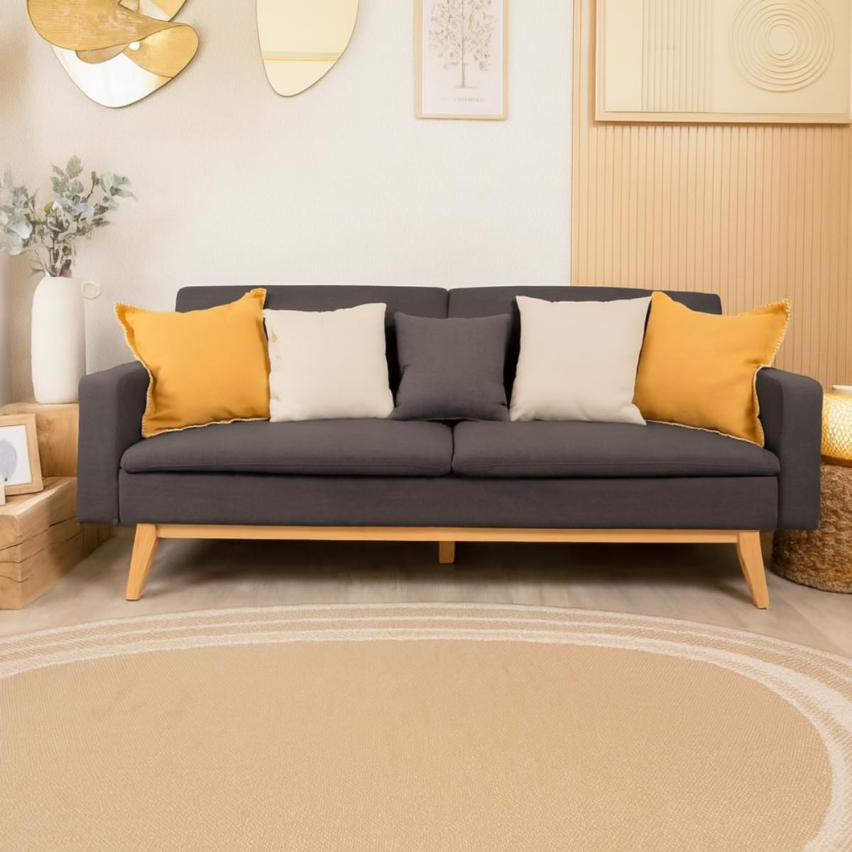 Sofa Cama 3 plazas, Tapizado en Tela Premium