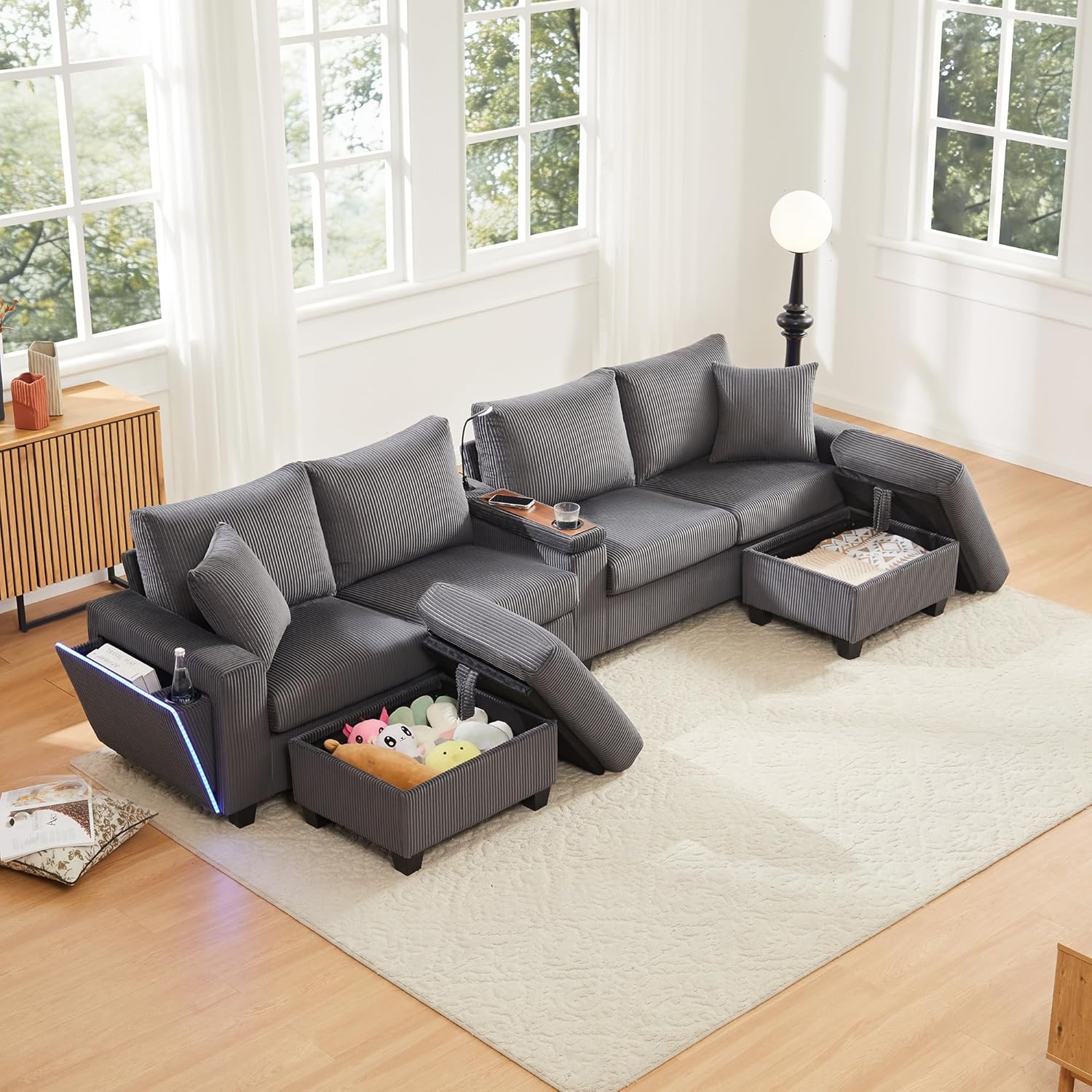 Sofa en Forma de U de 4 Plazas