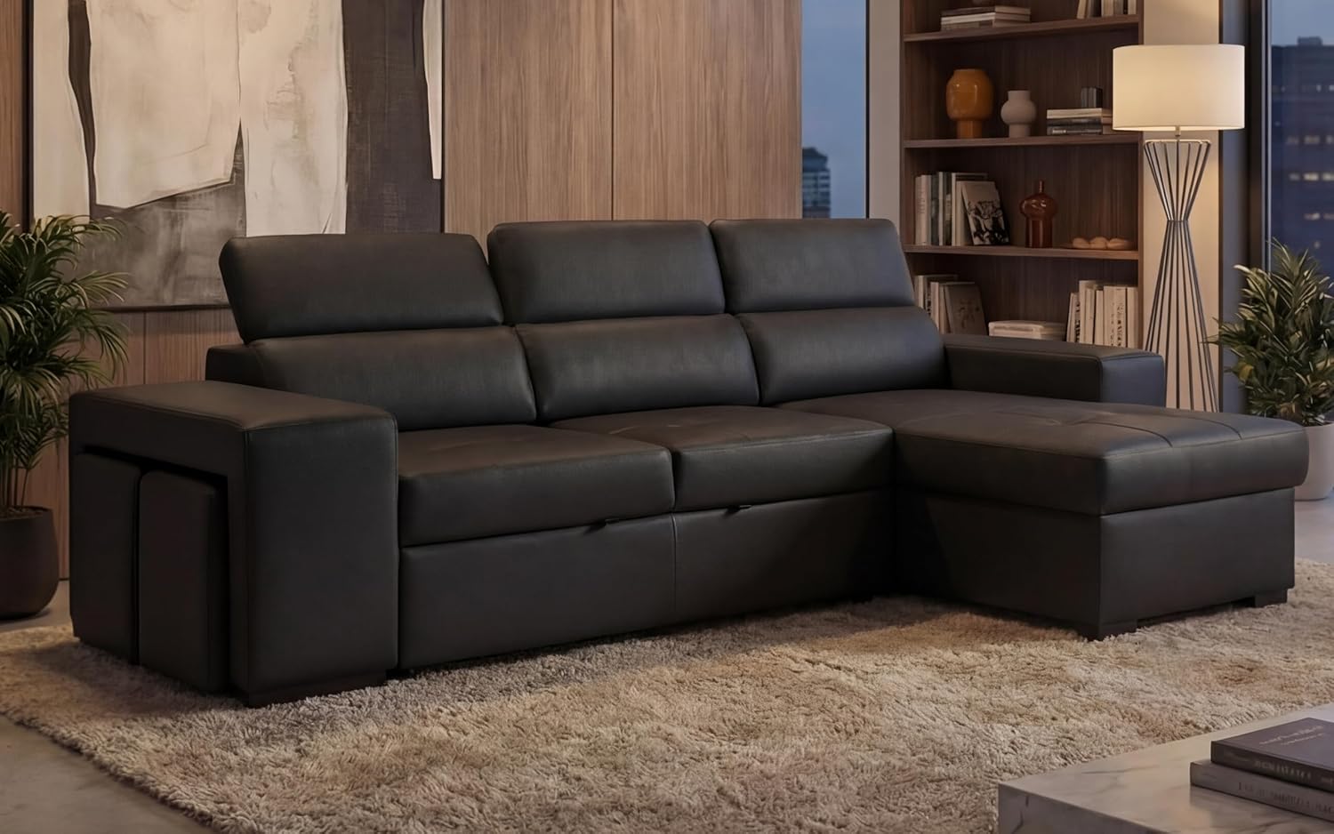 Sofa Cama Esquinero 4 Plazas Chaise Longue Reversible Premium