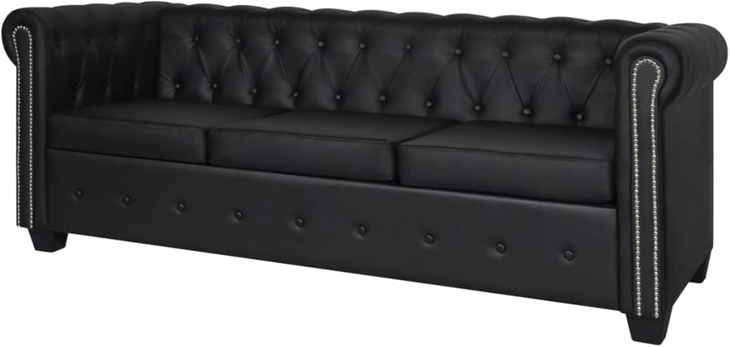 Sofa Chesterfield 3 Plazas cuero sintetico