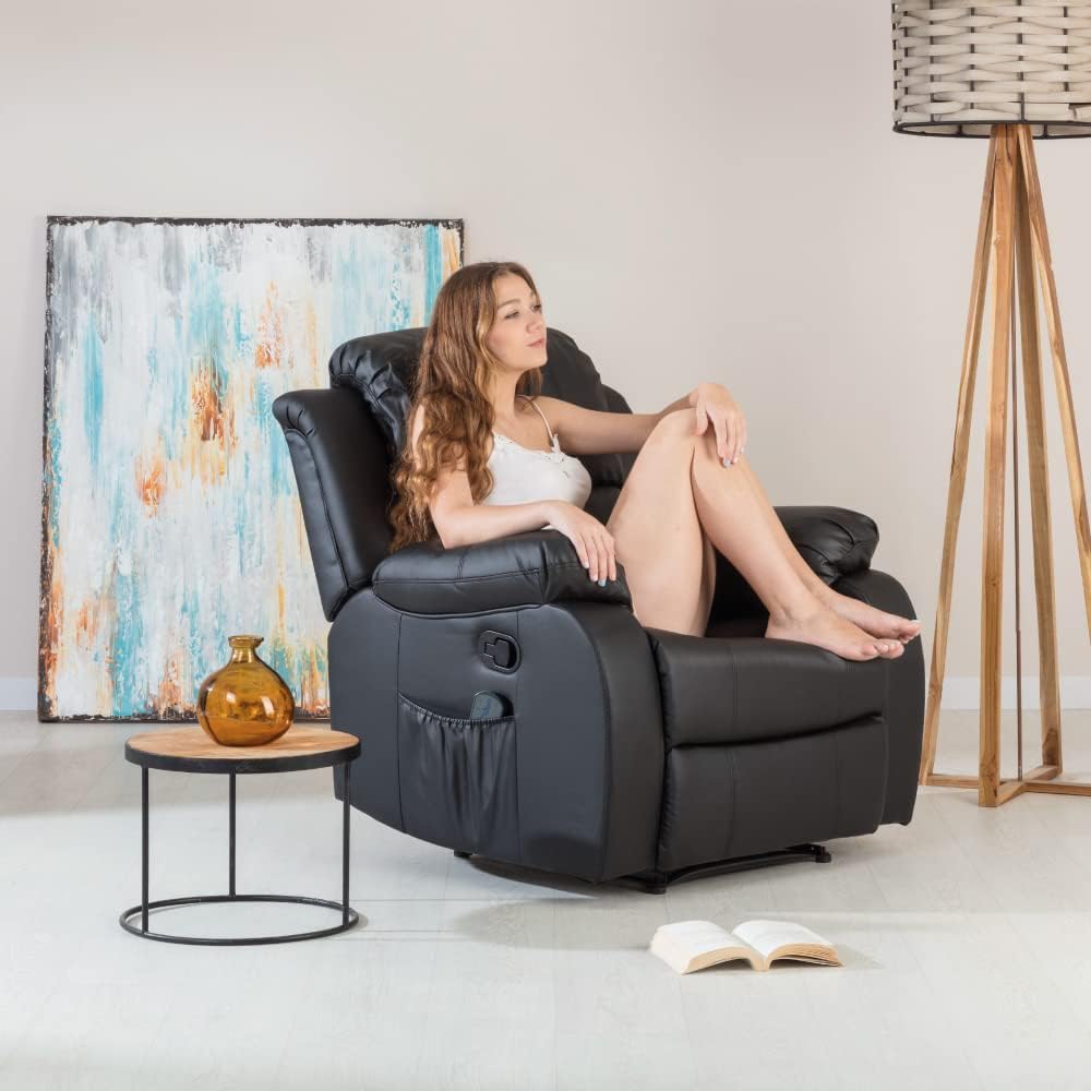 Sillón Masaje Relax Calor Trevi Negro Reclinable 160°