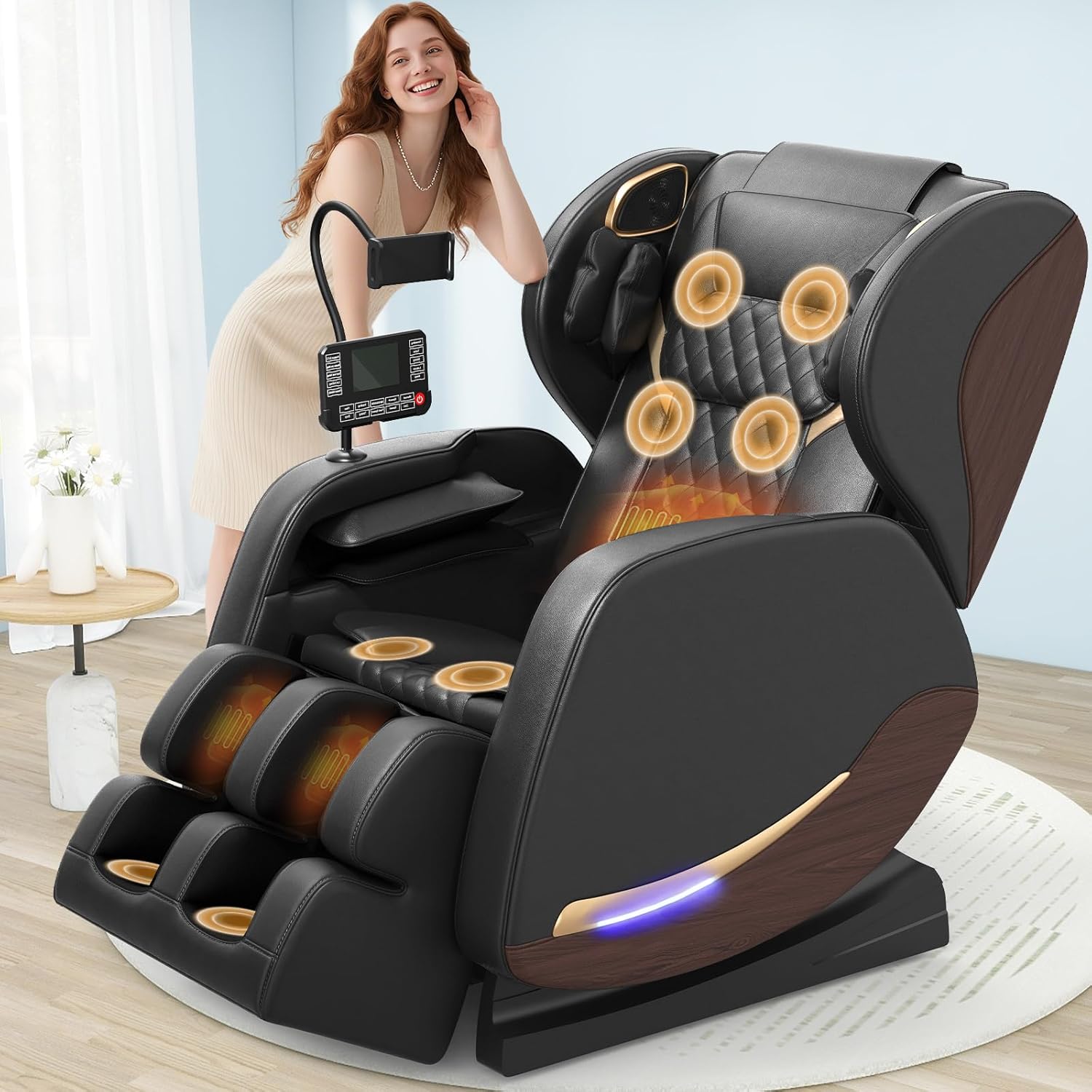Sillón de Masaje 14 Rodillos Calefacción Lumbar