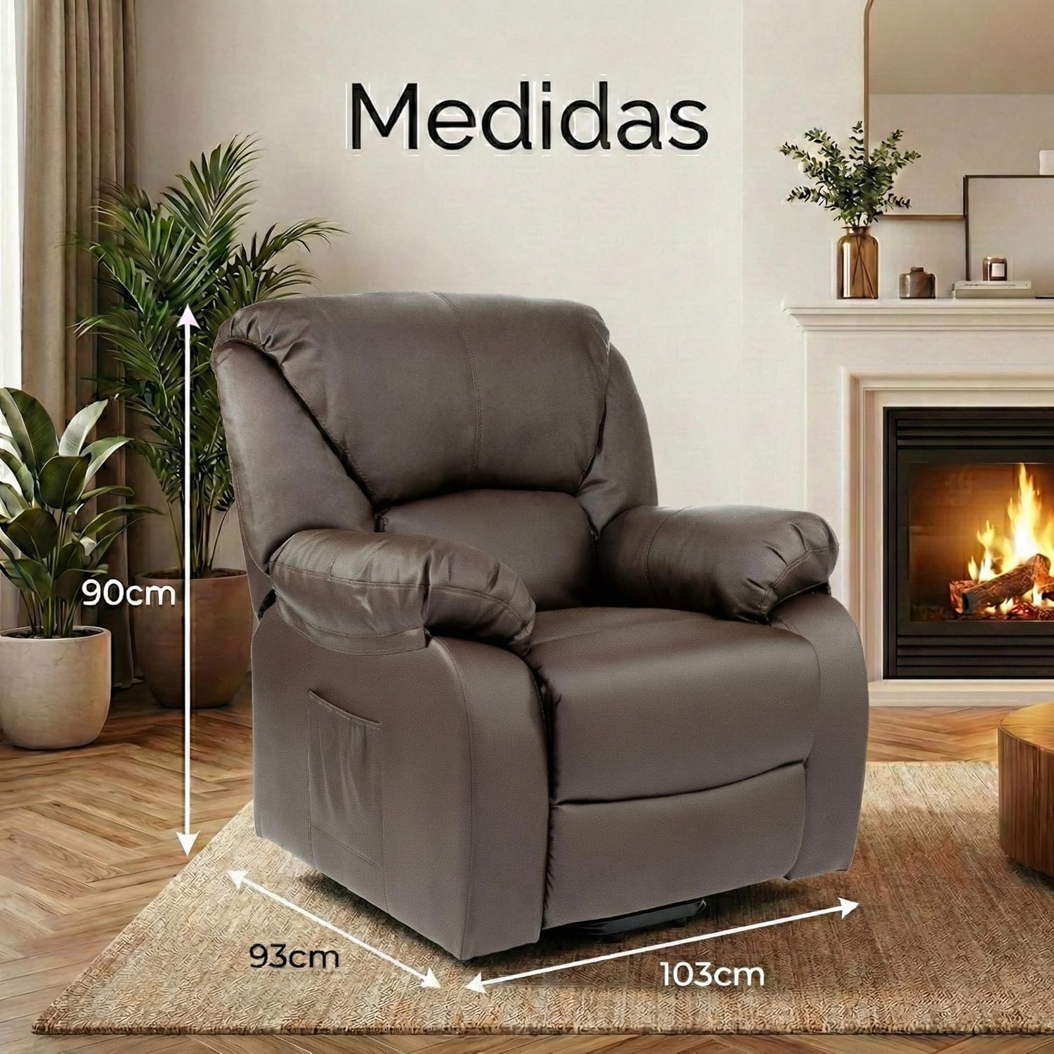 Sillón Relax Reclinable Levantapersonas Eléctrico con Masaje