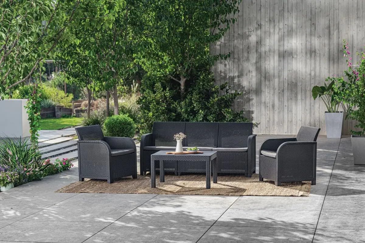 Conjunto Jardín Sanremo Dos Sillones Sofá 3 Plazas y Mesa