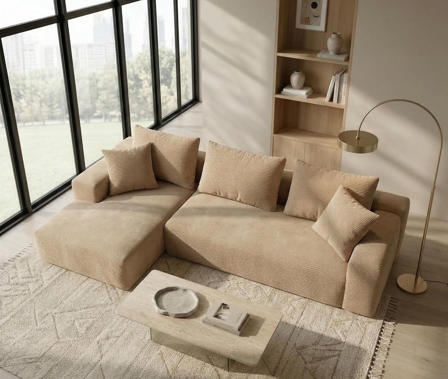 Sofá Esquinero Modular Forma L de Espuma Comprimida