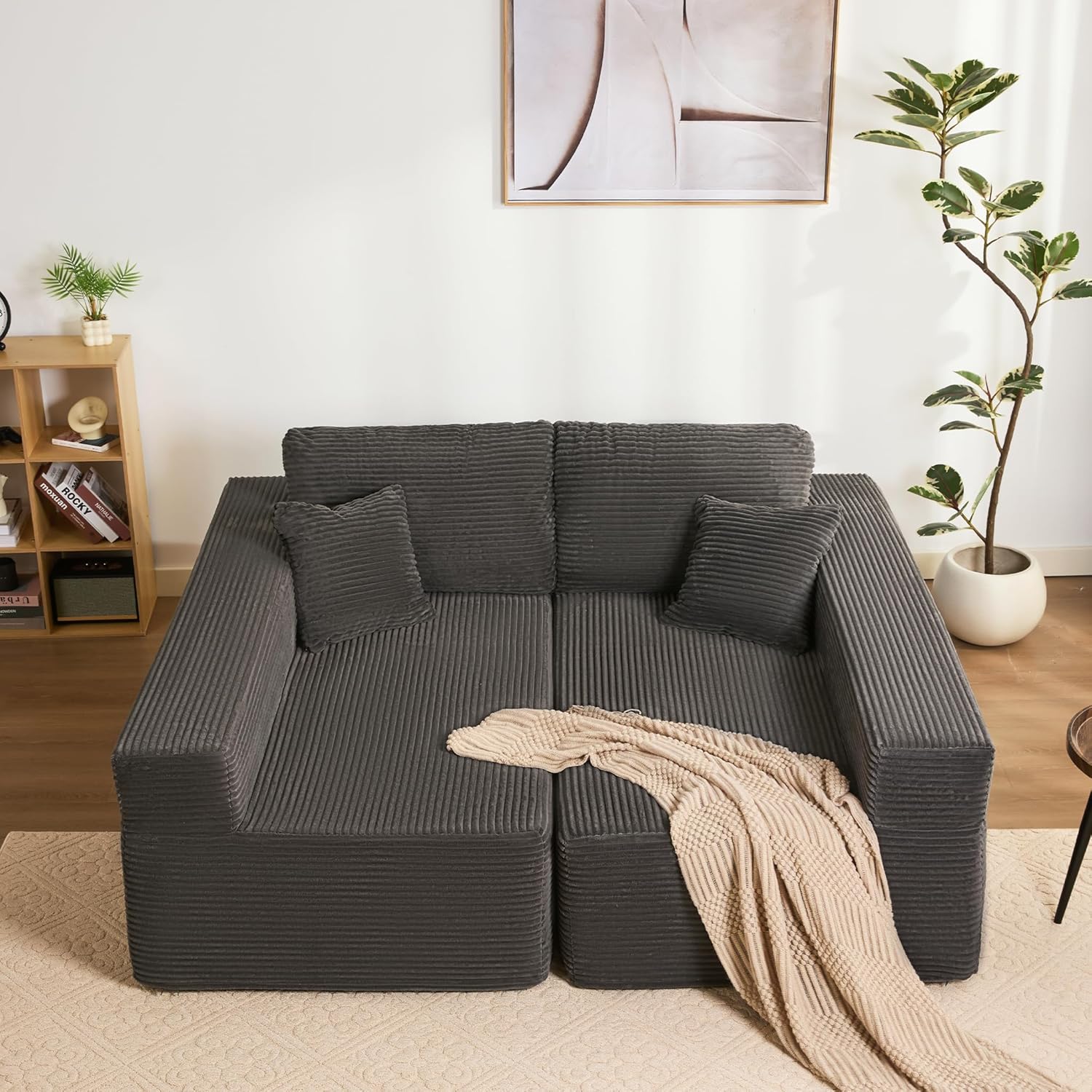 Sofá Esquinero Modular en L Función Cama Chaise Longue