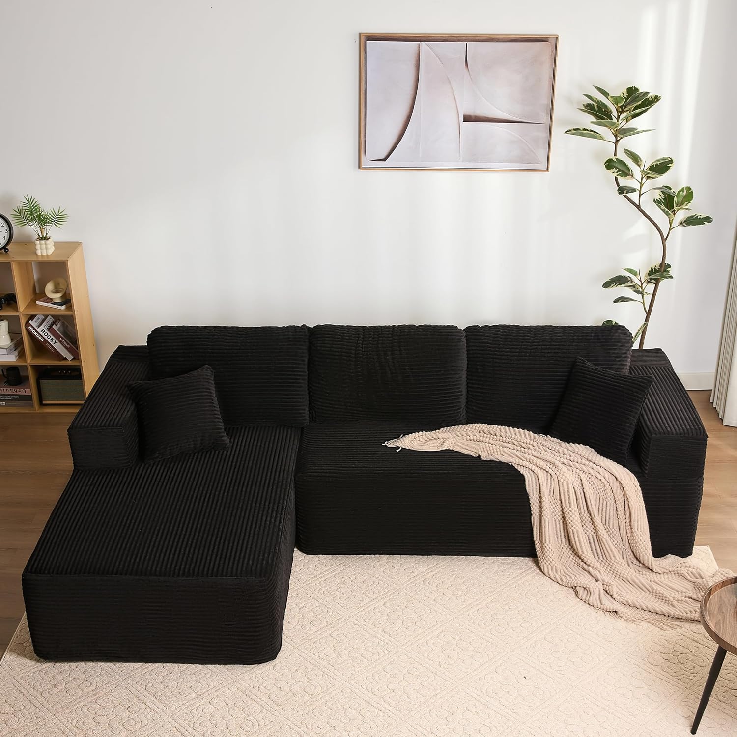 Sofá Esquinero Modular en L con Función Cama Chaise Longue