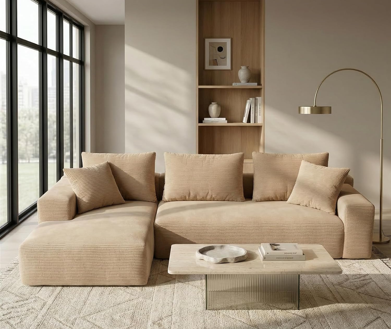 Sofá Esquinero Modular Forma L Espuma Comprimida