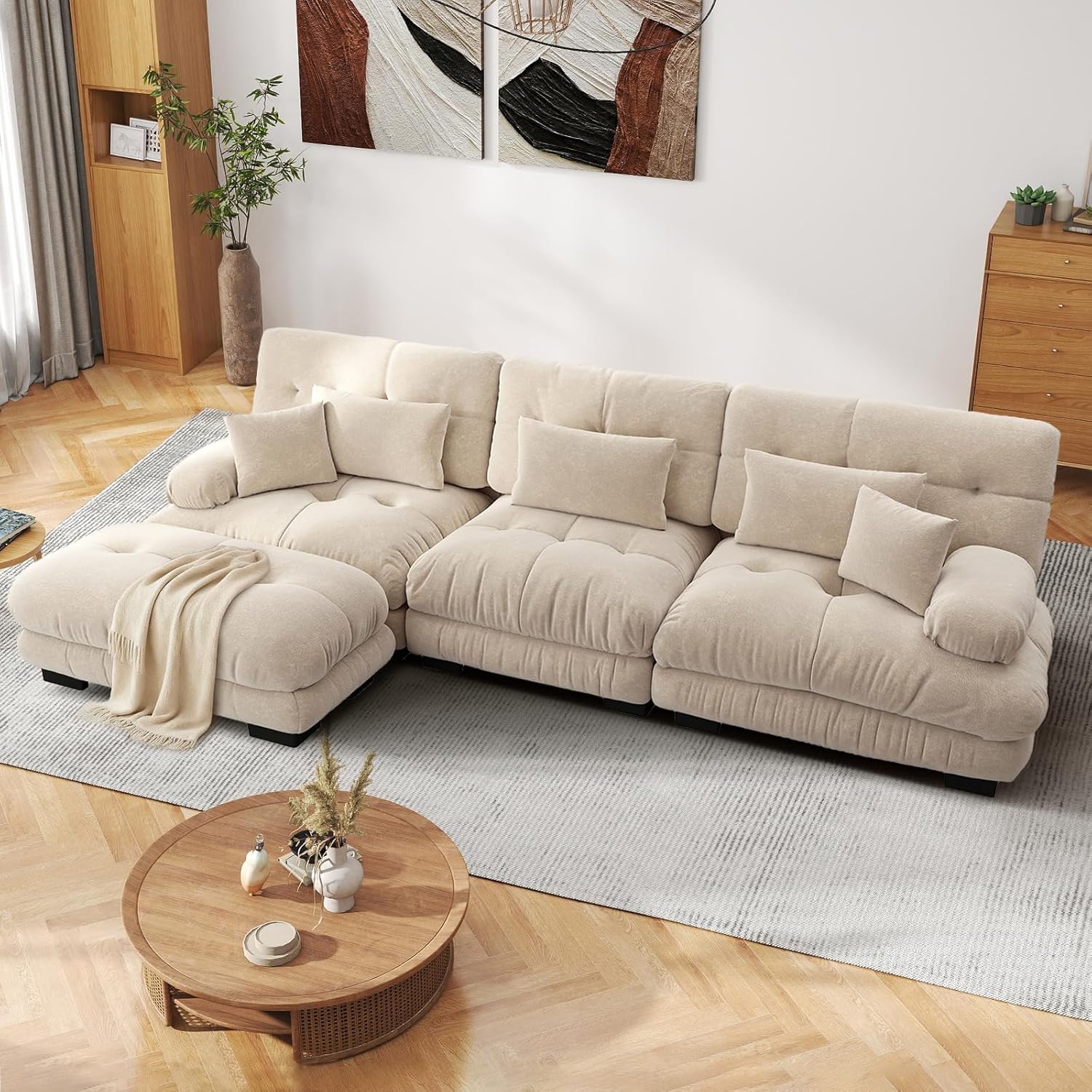 Sofá Modular de 3 Plazas para Salón Moderno