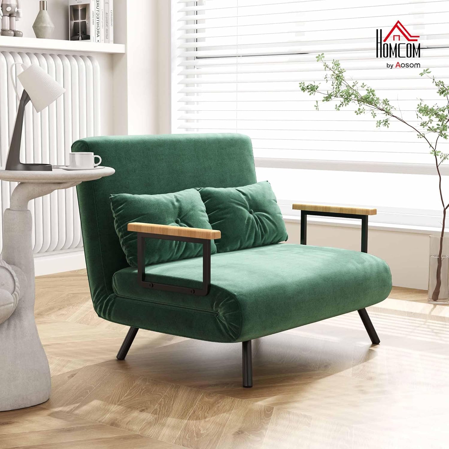 Sofá Cama de 2 Plazas 4 en 1 Tapizado en Terciopelo